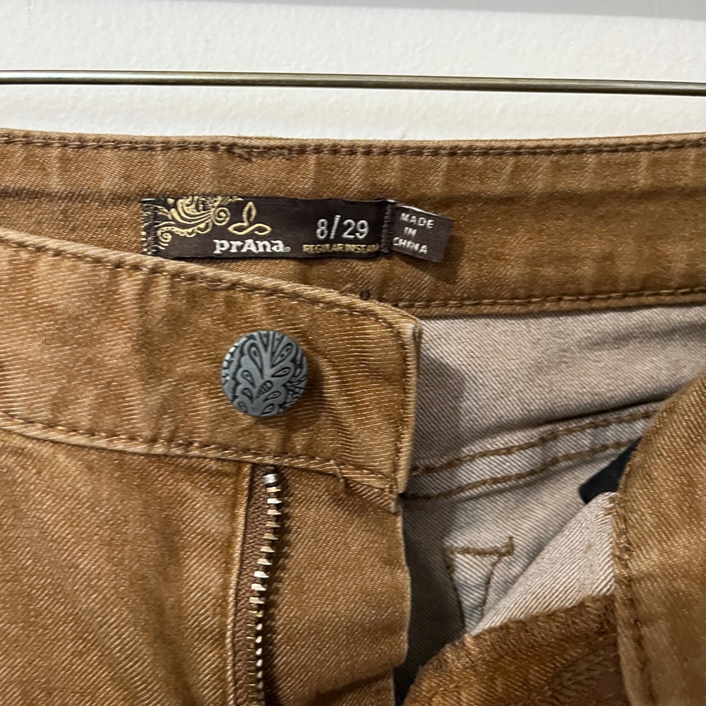 Prana Women’s Brown Denim Straight Leg Mid Rise Pants Size 8 29 - Picture 3 of 7